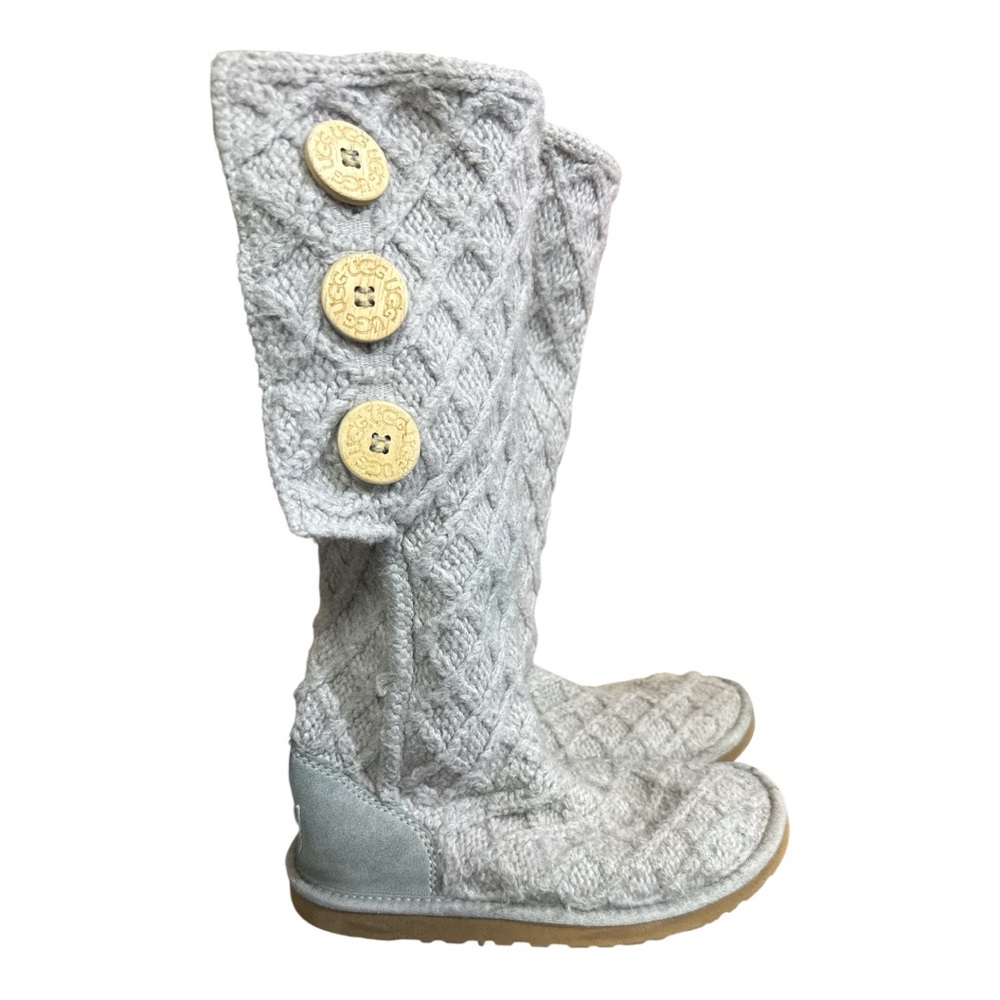 Ugg Lattice Cardy Knit Gray boots - Picture 3 of 7